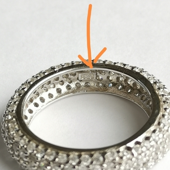 New, pave set eternity band ring Sterling Silver CZ size 9 - Picture 2 of 4